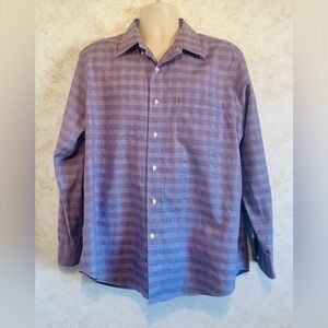 Tommy Bahama Dress Shirt Men's Size 17 34-35 Long Sleeve Purple Striped Cotton